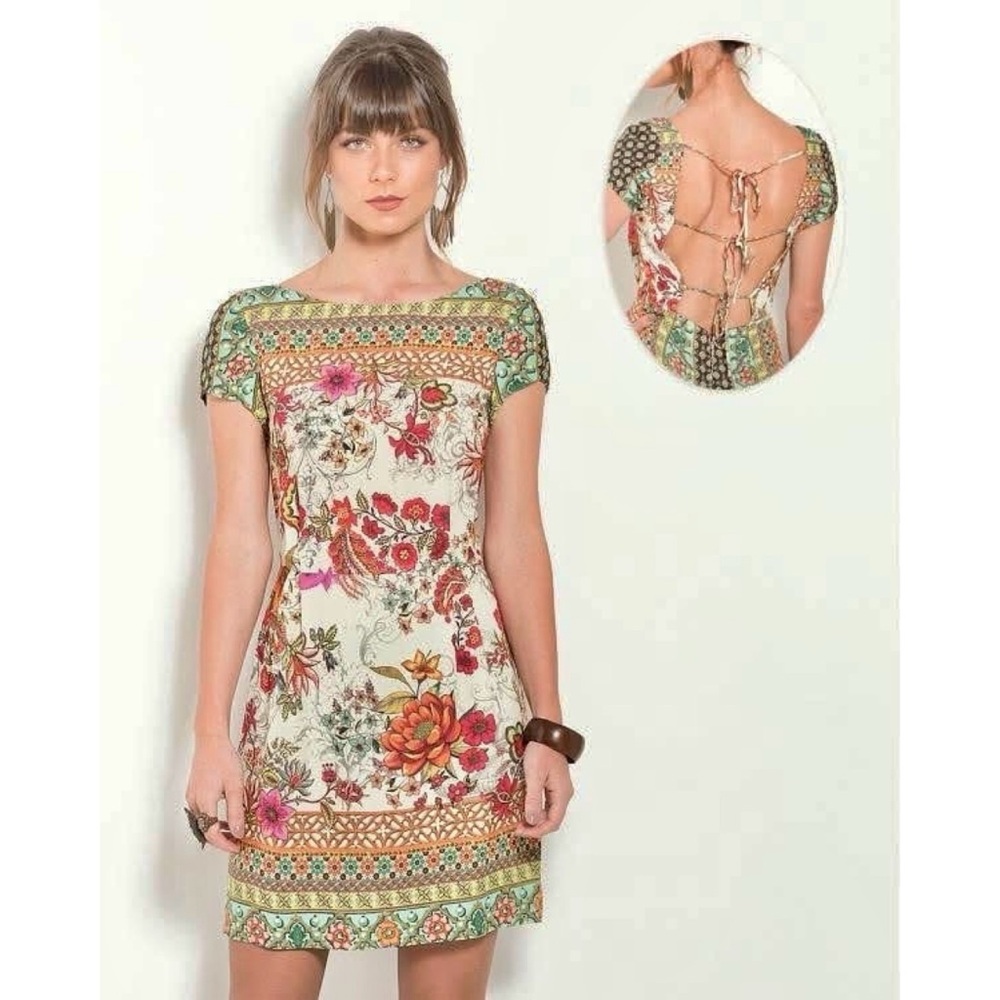 Farm Rio Boho Floral Garden Border Print Dress | PP (Fits XS/S)‎ | Rare Print
